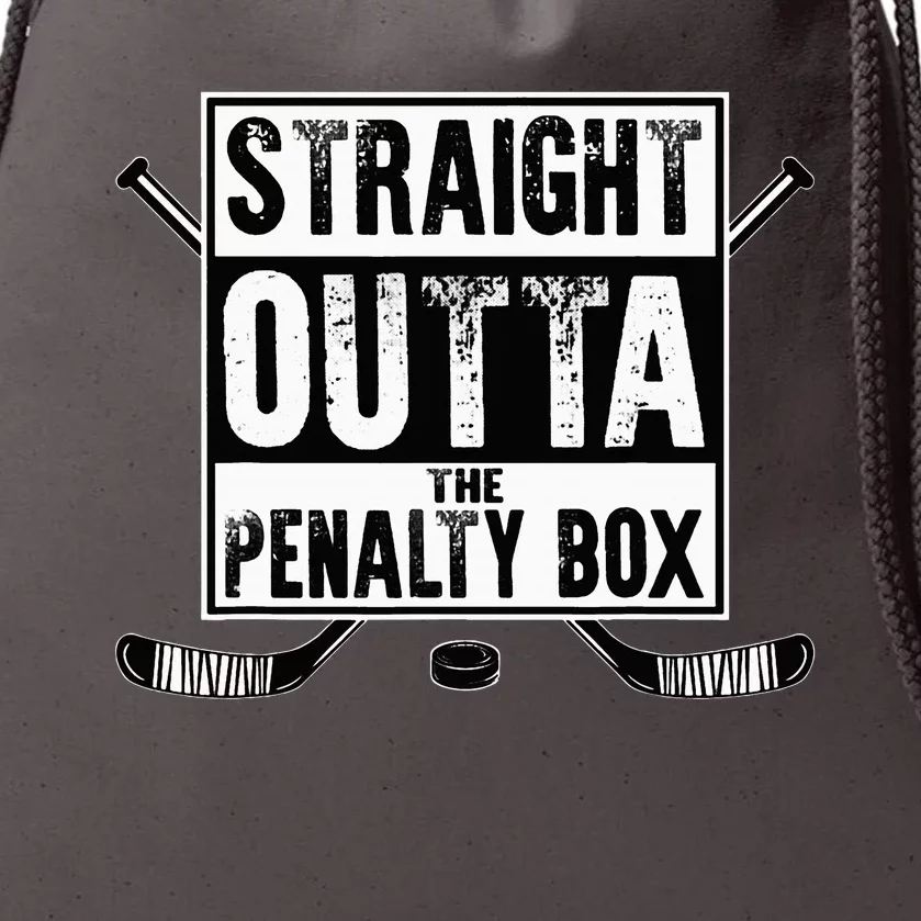 Ice Hockey Player Gift Straight Outta The Penalty Box Drawstring Bag