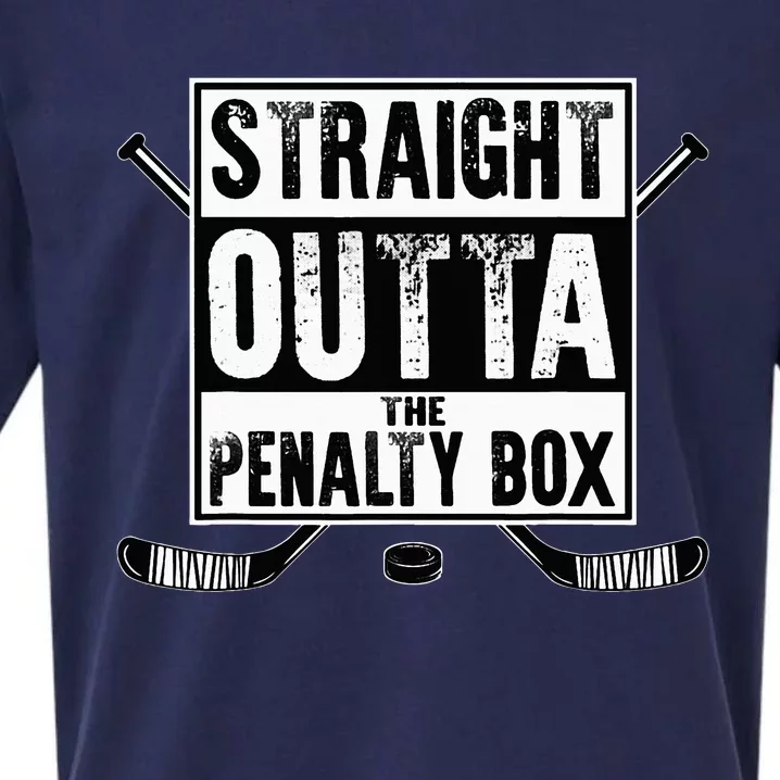 Ice Hockey Player Gift Straight Outta The Penalty Box Sueded Cloud Jersey T-Shirt