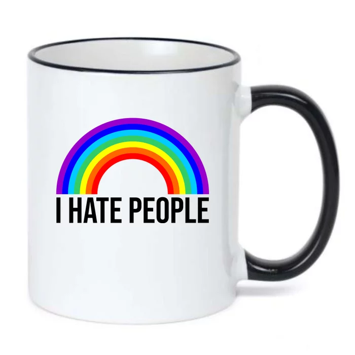 I Hate People Rainbow Funny Humor Anti Social Black Color Changing Mug