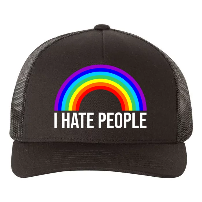 I Hate People Rainbow Funny Humor Anti Social Yupoong Adult 5-Panel Trucker Hat