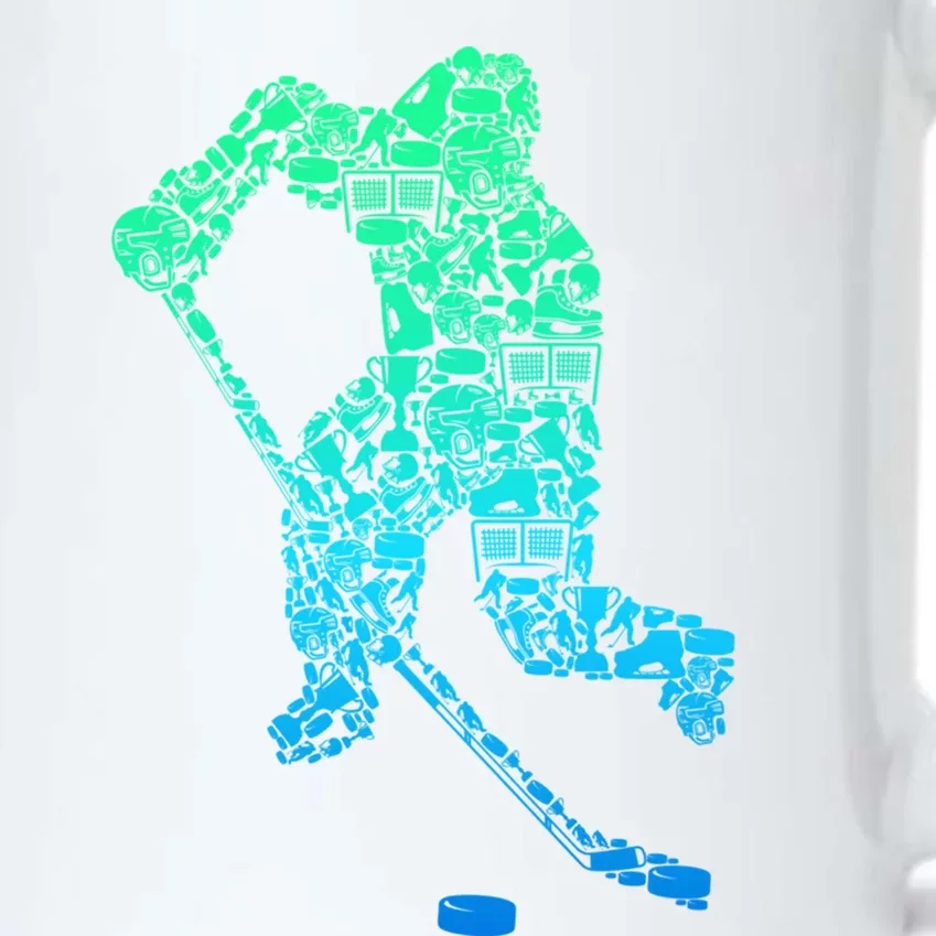 Ice Hockey Player Funny Gift Black Color Changing Mug