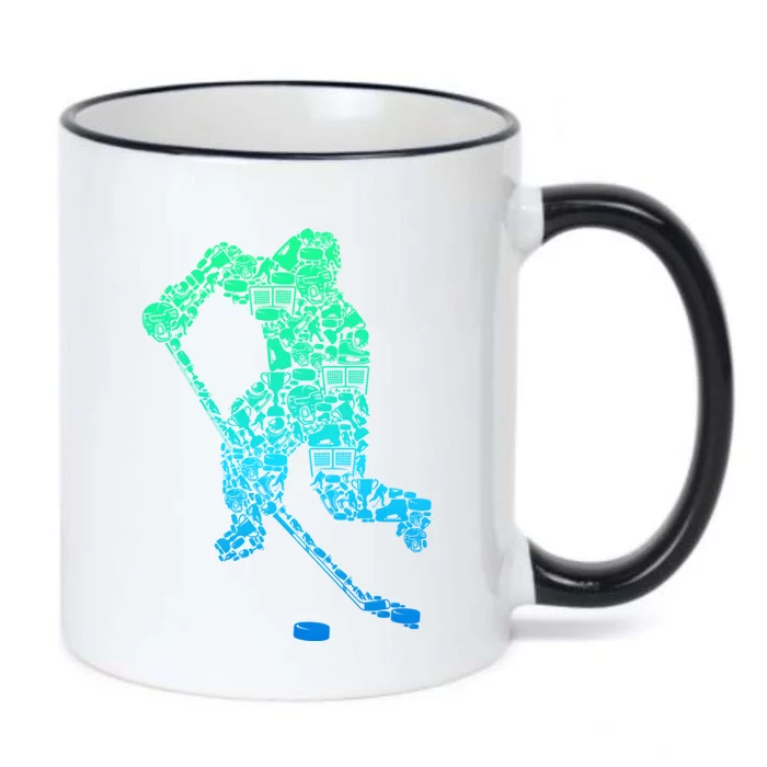 Ice Hockey Player Funny Gift Black Color Changing Mug