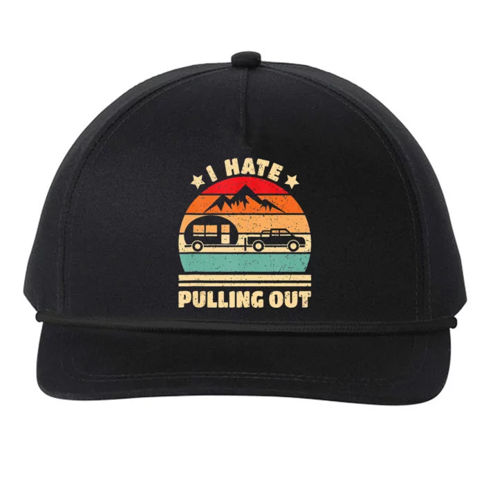 I Hate Pulling Out Funny Camping Trailer Retro Snapback Five-Panel Rope Hat