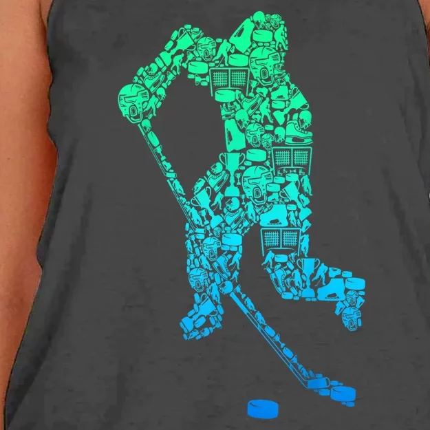 Ice Hockey Player Gifts Women's Knotted Racerback Tank