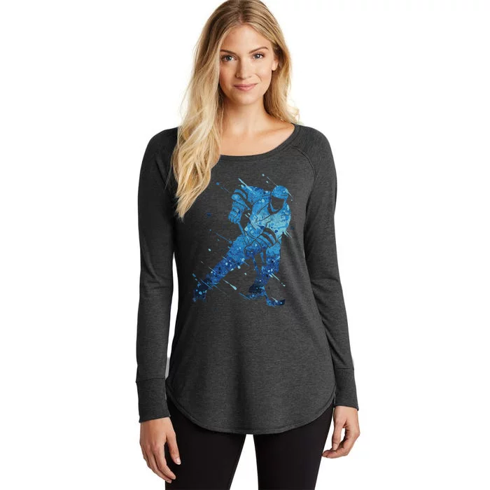 Ice Hockey Player Women's Perfect Tri Tunic Long Sleeve Shirt