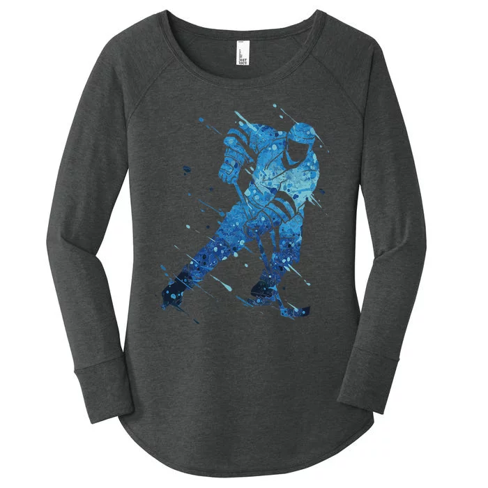 Ice Hockey Player Women's Perfect Tri Tunic Long Sleeve Shirt