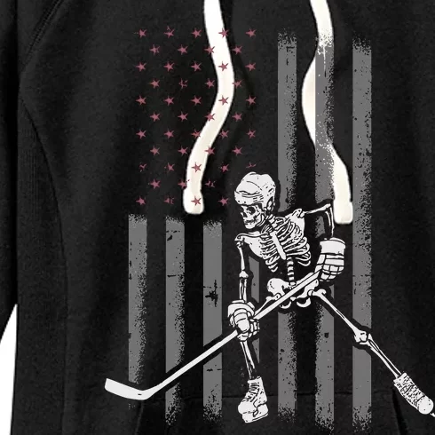 Ice Hockey Player Fan Gift Skeleton Halloween Women's Fleece Hoodie