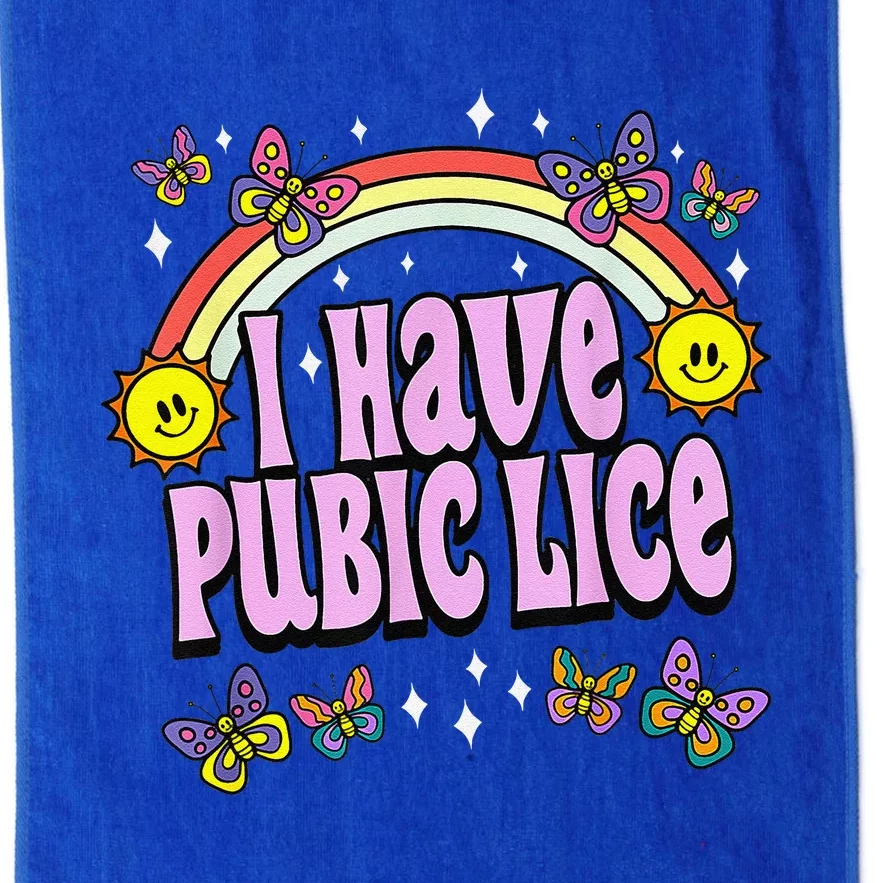 I Have Pubic Lice Funny Retro Offensive Inappropriate Meme Platinum Collection Golf Towel