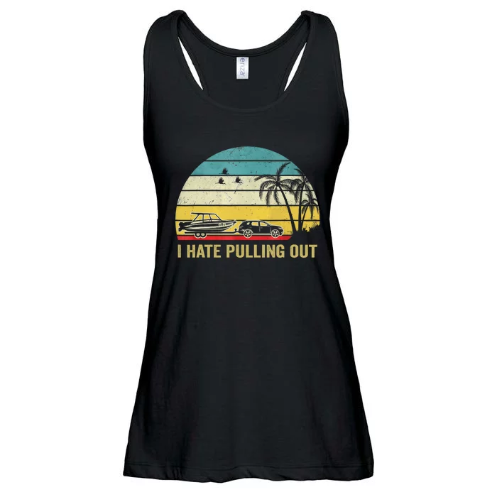 I Hate Pulling Out Retro Boating Boat Captain Ladies Essential Flowy Tank