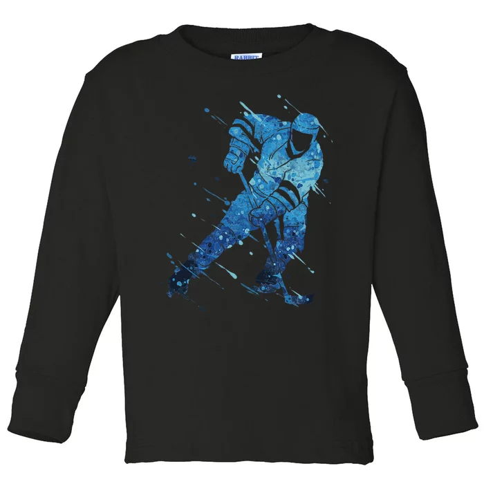 Ice Hockey Player Toddler Long Sleeve Shirt