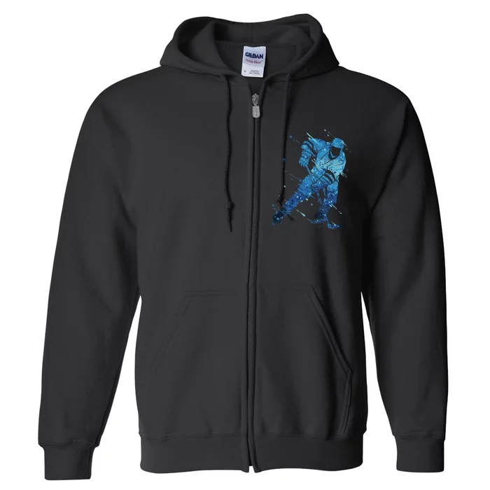 Ice Hockey Player Full Zip Hoodie