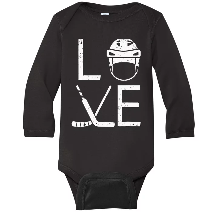 Ice Hockey Player Goalkeeper Ice Hockey Goalie Baby Long Sleeve Bodysuit