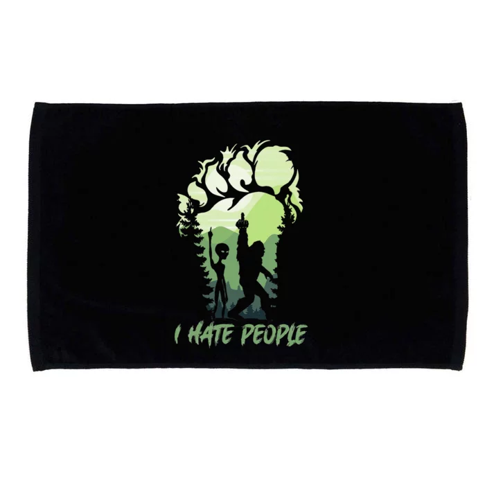 I Hate People Bigfoot Sasquatch Alien Lovers Men Women Funny Microfiber Hand Towel