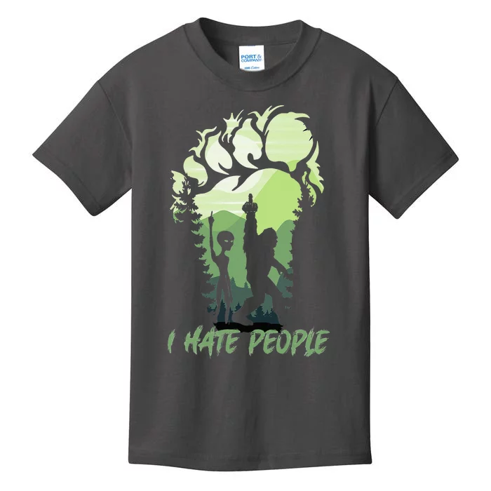 I Hate People Bigfoot Sasquatch Alien Lovers Men Women Funny Kids T-Shirt