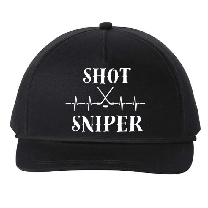 Ice Hockey Player Hockey Lover Shot Sniper Hockey Heartbeat Funny Gift Snapback Five-Panel Rope Hat