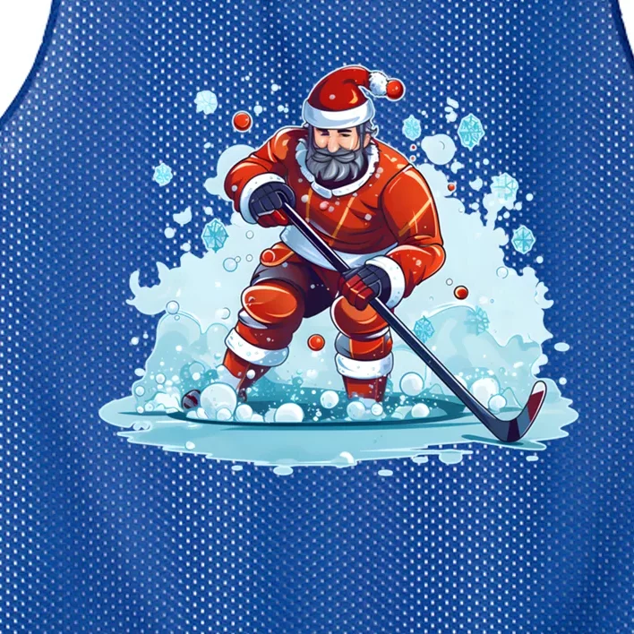 Ice Hockey Player Santa Design Christmas Ice Hockey Gift Mesh Reversible Basketball Jersey Tank