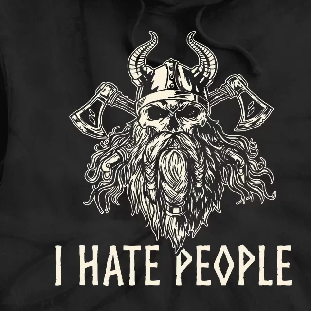 I Hate People Norse Mythology Viking Tie Dye Hoodie