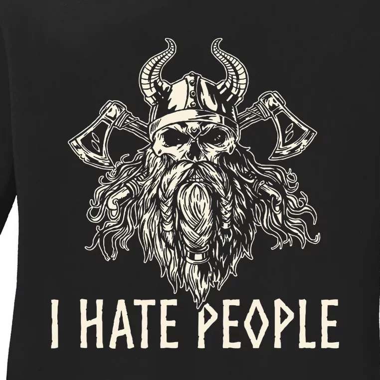 I Hate People Norse Mythology Viking Ladies Long Sleeve Shirt