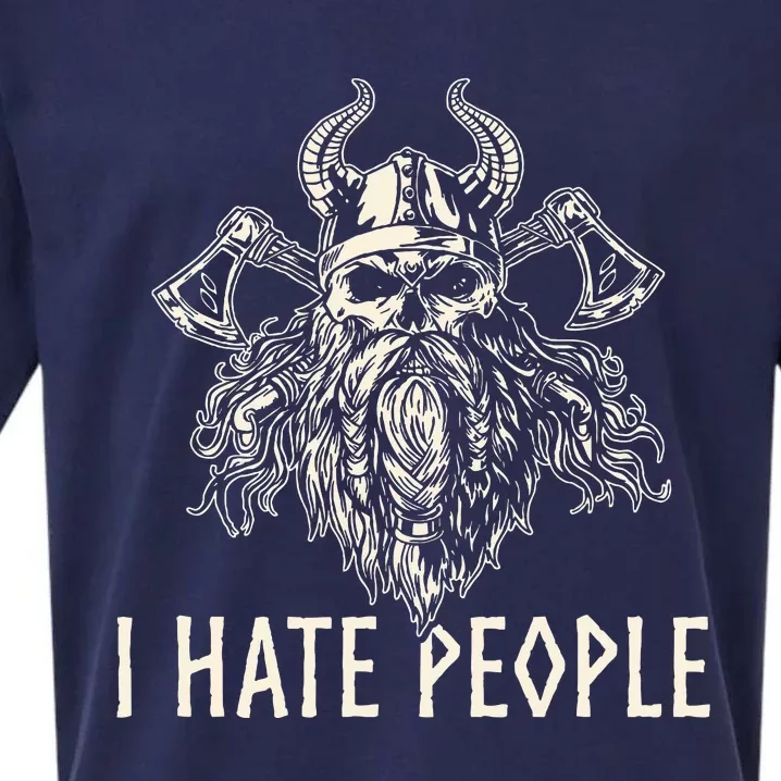 I Hate People Norse Mythology Viking Sueded Cloud Jersey T-Shirt