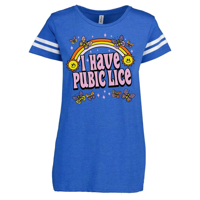 I Have Pubic Lice Funny Sarcastic Rainbow Enza Ladies Jersey Football T-Shirt