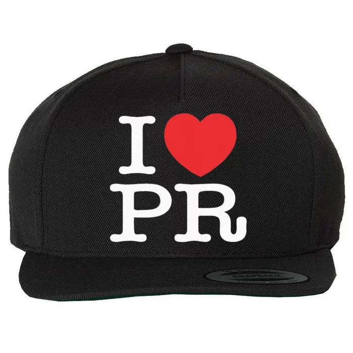 I Heart PR Love Puerto Rico Wool Snapback Cap