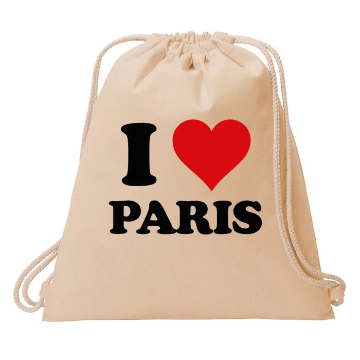 I Heart Paris First Name I Love Personalized Stuff Drawstring Bag