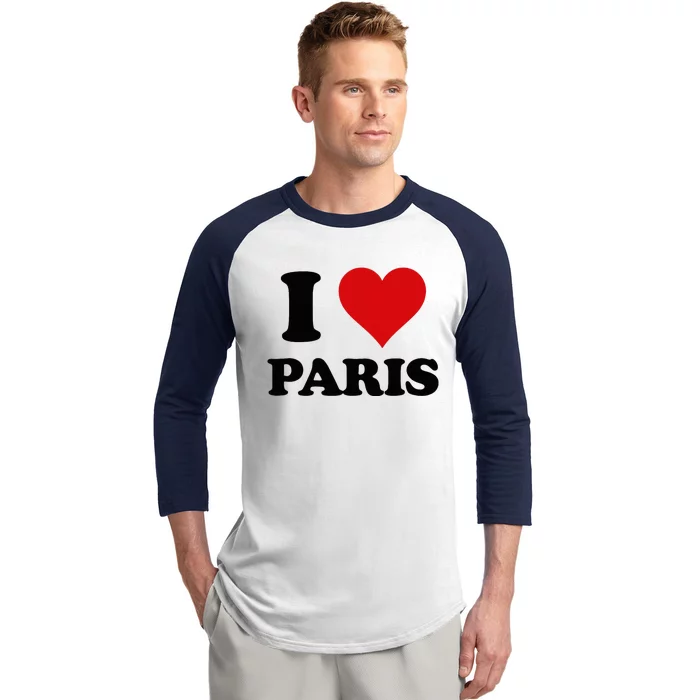 I Heart Paris First Name I Love Personalized Stuff Baseball Sleeve Shirt