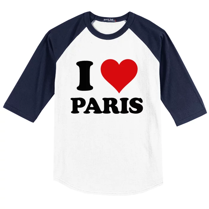 I Heart Paris First Name I Love Personalized Stuff Baseball Sleeve Shirt