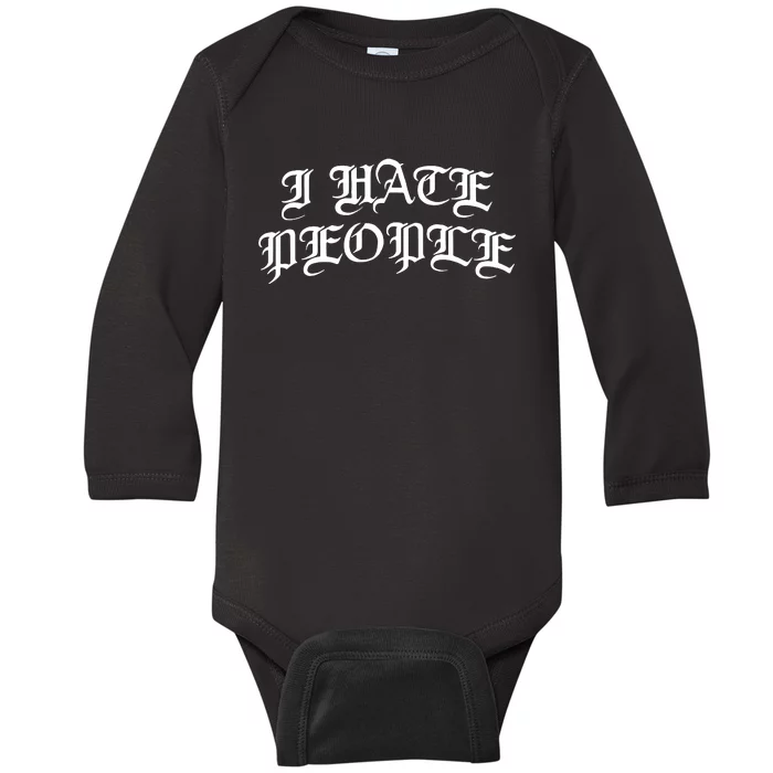 I Hate People Baby Long Sleeve Bodysuit