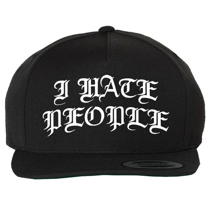 I Hate People Wool Snapback Cap