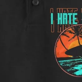 I Hate People Surfing Waves Ocean Surfboard Surfer Dry Zone Grid Performance Polo