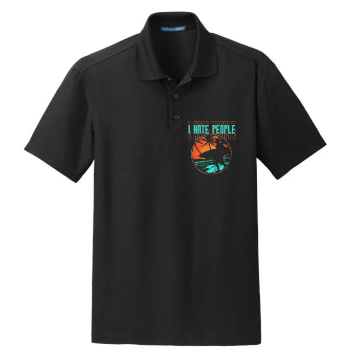 I Hate People Surfing Waves Ocean Surfboard Surfer Dry Zone Grid Performance Polo