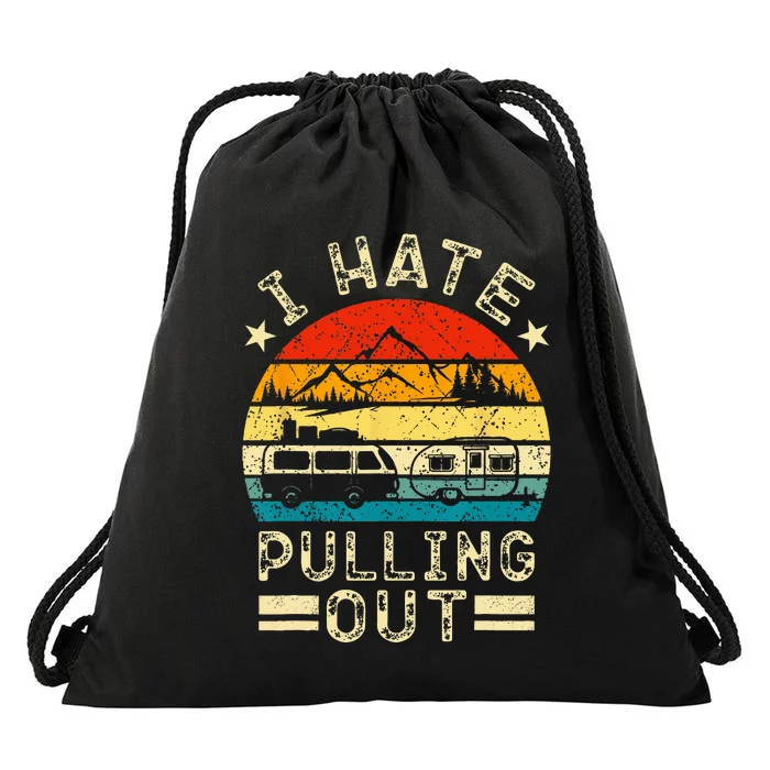 I hate pulling out Retro boating boat captain Drawstring Bag