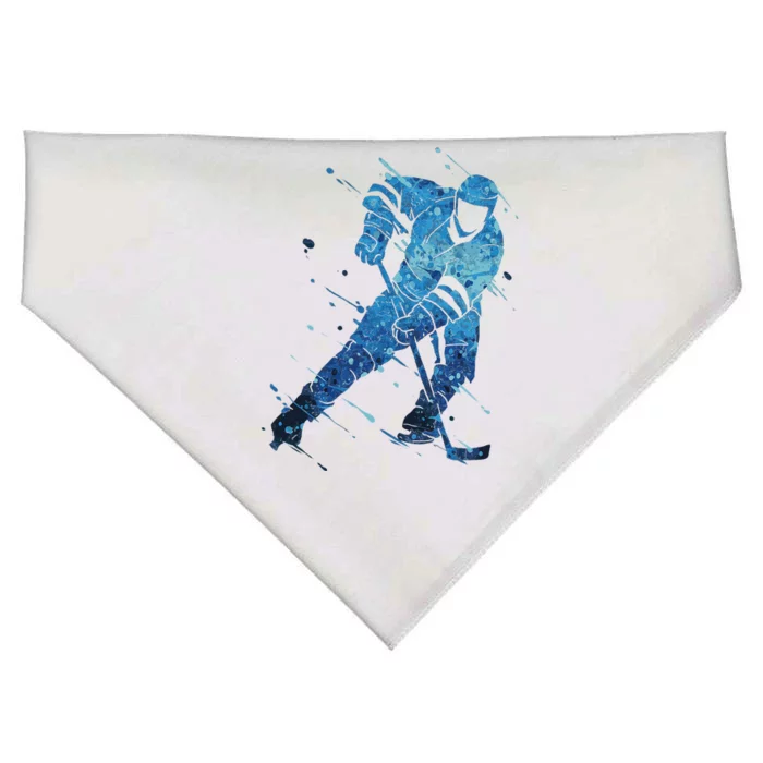 Ice Hockey Player USA-Made Doggie Bandana