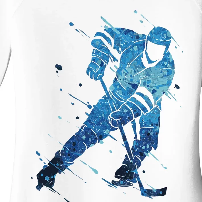 Ice Hockey Player Women's Perfect Tri Tunic Long Sleeve Shirt