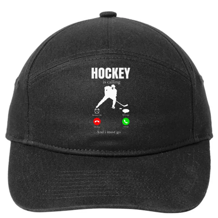 Ice Hockey Puck Hockeyplayer Player 7-Panel Snapback Hat