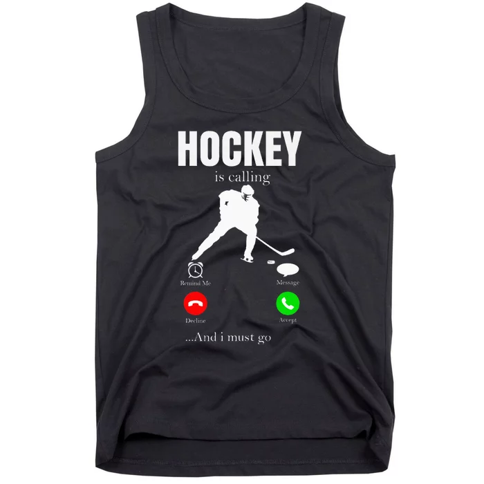 Ice Hockey Puck Hockeyplayer Player Tank Top