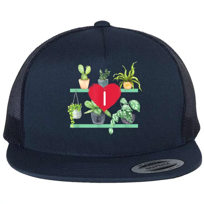 I Heart Plants Flat Bill Trucker Hat