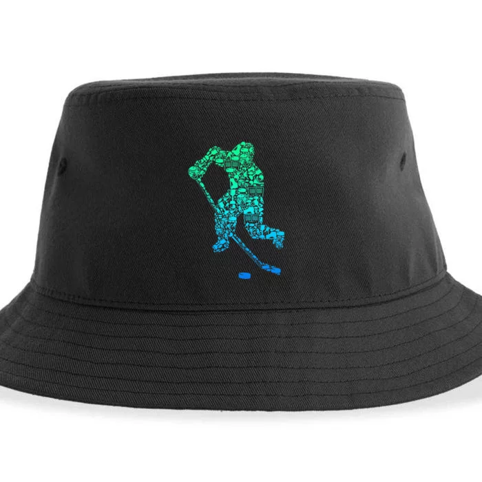 Ice Hockey Player Sustainable Bucket Hat