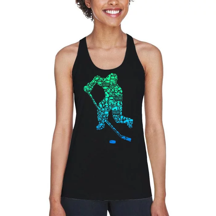 Ice Hockey Player Women's Racerback Tank