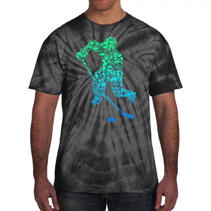 Ice Hockey Player Tie-Dye T-Shirt