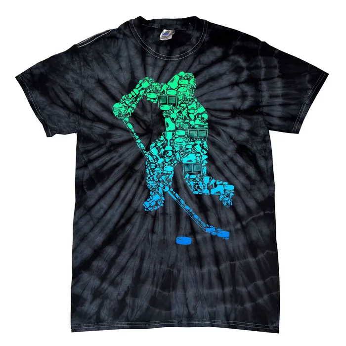 Ice Hockey Player Tie-Dye T-Shirt