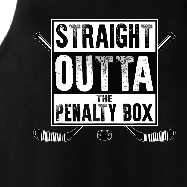 Ice Hockey Player Gift Straight Outta The Penalty Box Ladies Tri-Blend Wicking Tank