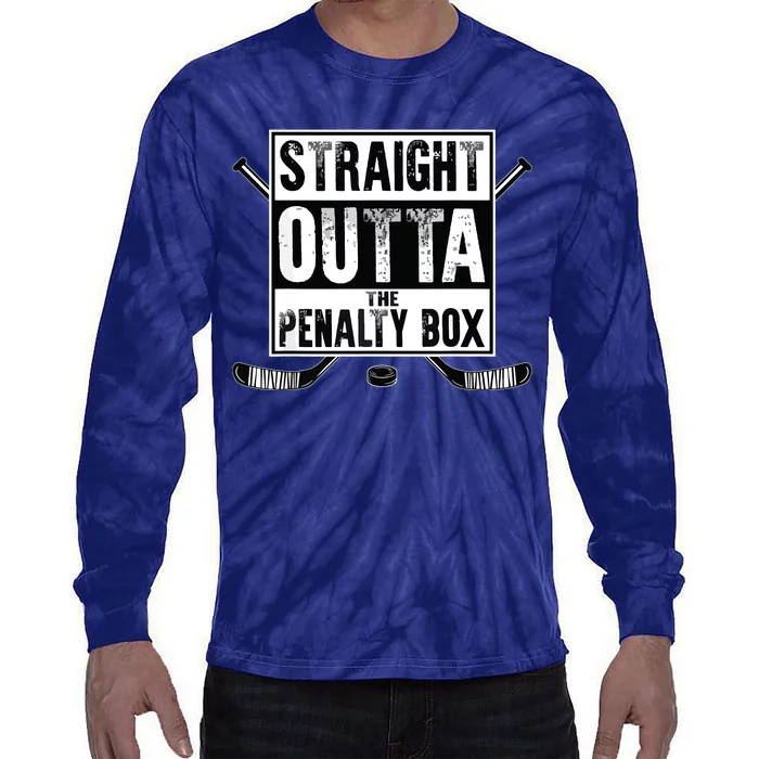 Ice Hockey Player Gift Straight Outta The Penalty Box Tie-Dye Long Sleeve Shirt