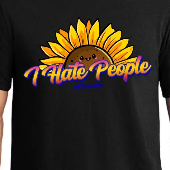 I Hate People Sunflower Gift Pajama Set