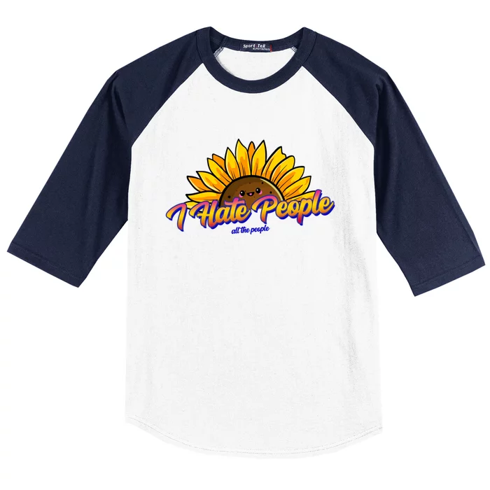 I Hate People Sunflower Gift Baseball Sleeve Shirt