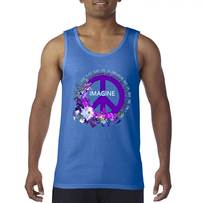 Imagine Hippie People Living Life In Peace Love Gift Tank Top