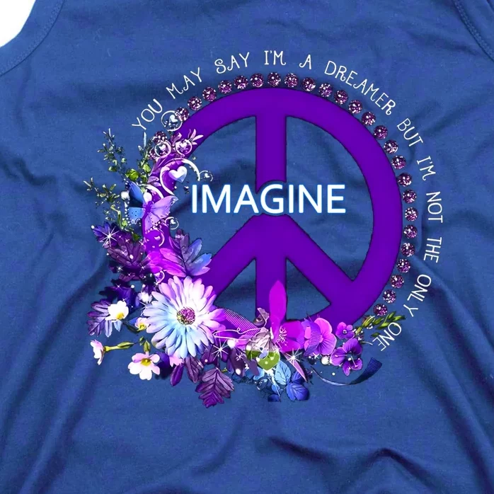 Imagine Hippie People Living Life In Peace Love Gift Tank Top