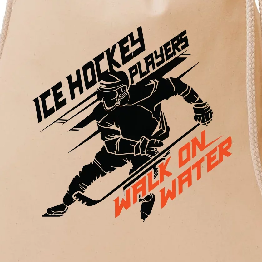 Ice Hockey Players Walk On Water Superpower Gift Drawstring Bag