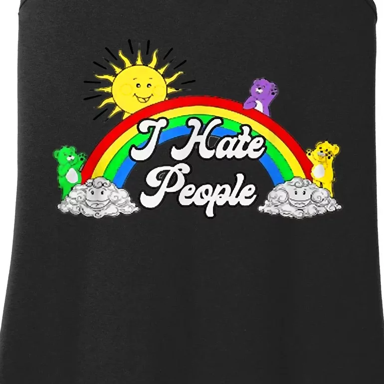 I Hate People Rainbow Printed Graphic Ladies Essential Tank